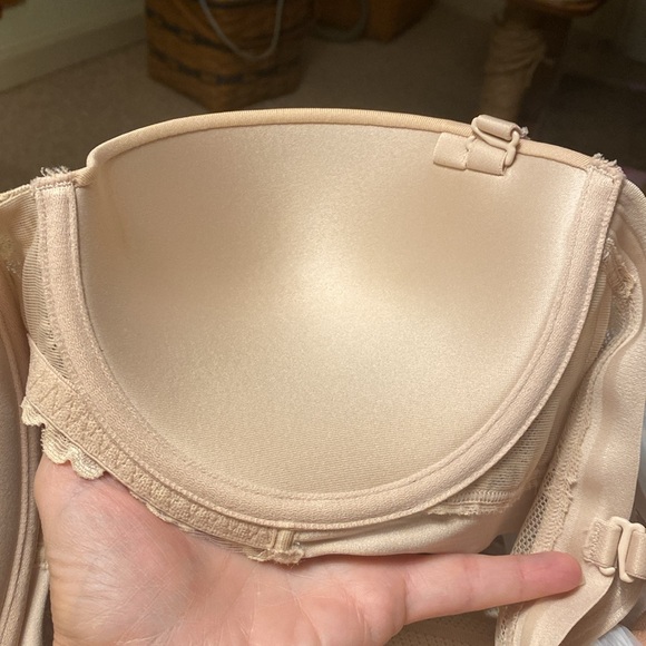 34D Maidenform Pushup Strap/Strapless Smooth Cups Nude, Lace NonSlip Grip 0222GP - Picture 5 of 16